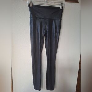 Spanx Womens Black Faux Leather Leggings Size M